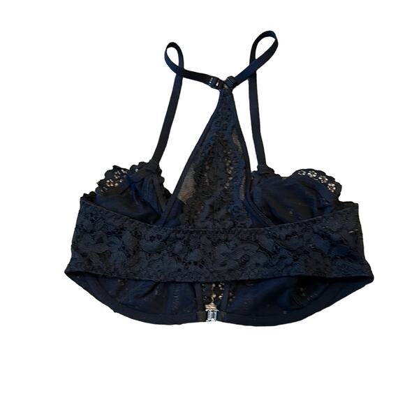 Victoria's Secret Lace Front Close Strappy Racerback Unlined Plunge Bra 34DD - Picture 3 of 5